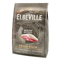 Elbeville Puppy And Junior All Breeds Fresh Duck Healthy Development sausas maistas be grūdų šuniukams ir juniorams su antiena, 4 kg