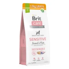 Brit Care Sustainable Sensitive Insect&Fish sausas maistas šunims su vabzdžiais ir žuvimi 12 + 2 kg