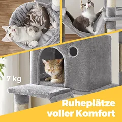Kačių draskyklė 206 cm su hamaku ir guoliais — 4 nuotrauka