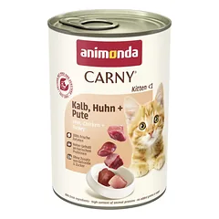 ANIMONDA Cat Carny Kitten, skonis: veršiena, vištiena ir kalakutiena, 400 g 