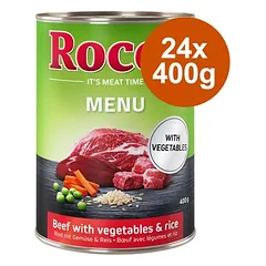 Rocco Menü drėgnas maistas šunims, ekonominė pakuotė 24 x 400 g