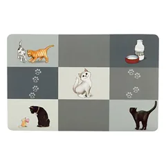 Trixie Patchwork Cat Kilimėlis dubenėliams, 44x28 cm, pilka