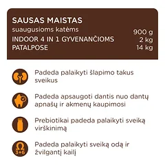 CLUB 4 PAWS Premium su ėriena katėms, gyvenančioms patalpose "4 viename", 14 kg — 3 nuotrauka