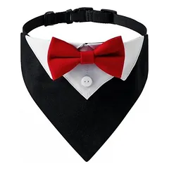 Zoomtopia Collier smoking chien nœud papillon rouge réglable