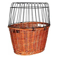 Trixie Bicycle Basket With Lattice dviračio krepšys šunims, su grotelėmis ir pagalvėle, smėlio spalvos, 44 × 48 × 33 cm — 2 nuotrauka