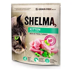 SHELMA cat jauniems kačiukams Šviežia mėsa Kalakutiena GF 750 g