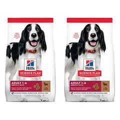 HILL'S Science Plan Canine Adult Medium Lamb & Rice Vidutinės veislės šunų maistas  su ėriena ir ryžiais 36 kg (2x18 kg)