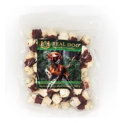 Real Dog SNACKS Kaulas su mazgais, apsuktas ėriena 500g