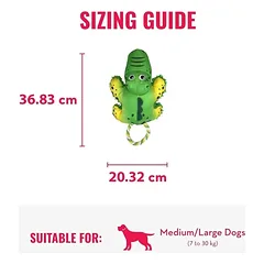 Kong Cozie Tuggz Alligator Medium/Large žaislas šunims, 1 vnt. — 4 nuotrauka