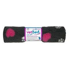 Vetbed neslystantis / Drybed grafitas rožinė širdelė DELUXE 100 x 75 cm plaukai 30 mm