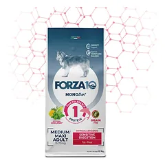 FORZA10 Medium/Maxi Diet Sensitive Digestion begrūdis su žuvimi 10kg
