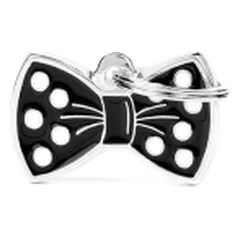 My Family Bow Tie Black graviruojamas pakabukas šunims, katėms