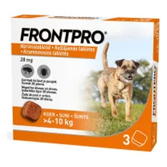 Frontpro kramtomos tabletės nuo erkių ir blusų šunims (4-10 kg) nuotrauka
