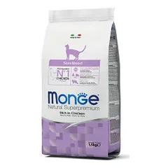 Monge Sterilised Rich in Chicken sausas maistas sterilizuotoms katėms - Pet24