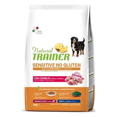 Natural Trainer ADULT DOG SENSITIVE NO GLUTEN M/M RABBIT (triušiena) 3kg