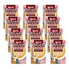INABA Ciao Broth sultinio maisto papildas katėms su vištienos ir lašišos skonio sultiniu 12x40g