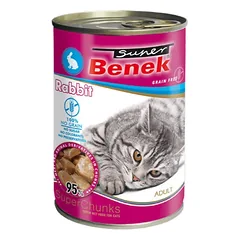 Super Benek CAT be grūdų gabaliukai su triušiena padaže 415 g