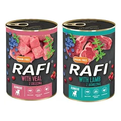 DOLINA NOTECI RAFI Junior skonių mišinys (veršiena, aviena) 36x400g