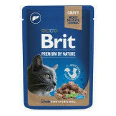 Brit Premium Cat maišelis su kepenėlėmis, drėgnas maistas sterilizuotoms katėms 100 g — 2 nuotrauka