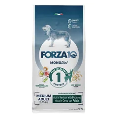 Forza10 Medium Diet Deer With Potatoes sausas maistas vidutinio dydžio šunims su elnienos mėsa ir bulvėmis, 12 kg