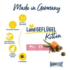Happy Cat Young Kitten su paukštiena, sausas maistas kačiukams, < 1,4 kg — 2 nuotrauka