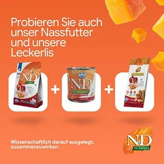 Farmina N&D begrūdis Pumpkin Adult Medium & Maxi su vištiena ir granatu, sausas maistas šunims — 4 nuotrauka