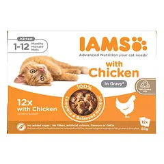 IAMS Delights MP KIT GRAVY konservuotas maistas kačiukams, 12×85 g