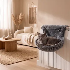 P.Lounge Ant radiatoriaus kabinamas kačių guolis, rudas — 3 nuotrauka