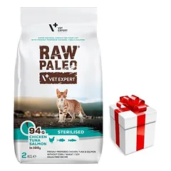 Vetexpert Raw Paleo Sterilizuota katė 2kg + Staigmena katei