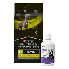 PURINA Veterinary PVD HP Hepatic 3kg + Lab-v Hepasil Dog & Cat preparatas šunų ir kačių kepenų veiklai gerinti 250 ml