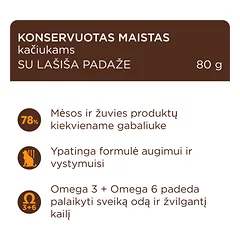 CLUB 4 PAWS Premium konservuotas pašaras su lašiša padaže kačiukams, 80 g — 2 nuotrauka