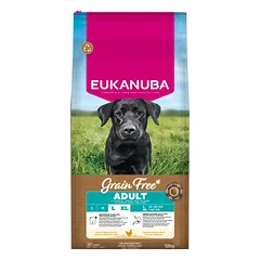 EUKANUBA Grain Free Adult Large Chicken 12 kg begrūdis sausa maistas didelių veislių šunims su vištiena
