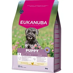 EUKANUBA Puppy Small Breeds Chicken 3 kg sausas maistas mažų veislių šuniukams, turintis šviežio vištienos
