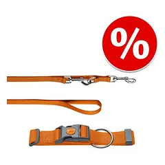 HUNTER Set: Halsband London + Führleine London, orange