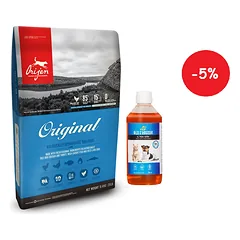 ORIJEN Original 11,4kg + LAB V Lašišų aliejus šunims ir katėms 500ml