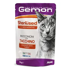 Gemon Adult Sterilized Turkey konservai katėms padaže 100 g