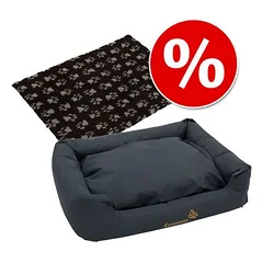 Set: Hundebett Sleepy Time mit Kissen + Vetbed® Isobed SL Hundedecke Paw