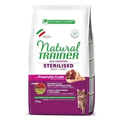 TRAINER NATURAL CAT ADULT sausas maistas sterilizuotoms katėms su kumpiu