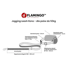 Flamingo Rono bėgimo pavadėlis - paminkštintas bėgimo pavadėlis šunims, su klubų diržu ir kišenėmis, Żółty — 2 nuotrauka