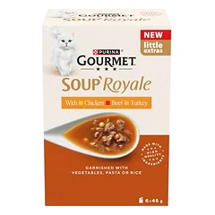 Gourmet Megapack Soup Royale, drėgnas maistas katėms 24 x 45 g — 3 nuotrauka