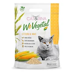 Cat&Rina WeVegetal kukurūzų kraikas - sulimpantis, biologiškai skaidus kukurūzų kraikas katėms - 5,5L (3kg)