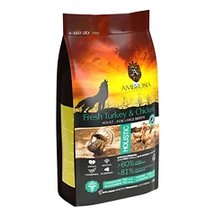 AMBROSIA grain-free Turkey & Chicken Large breed Adult, begrūdis kalakutienos ir vištienos sausas maistas šunims 12kg — 5 nuotrauka
