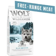 Wolf of Wilderness Junior "Blue River" - Freilandhuhn & Lachs
