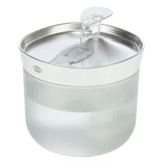 TRIXIE Aqua Clear runder Trinkbrunnen für Hunde mit Edelstahltrinkschale