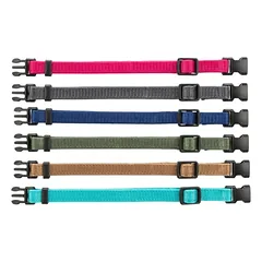 Trixie Junior Antkaklių kompl., S–M 17–25 cm/10 mm, 6 vnt. fuksija, grafito, ind (pak.4)