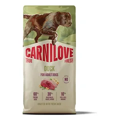 Carnilove True Fresh Dog Duck sausas maistas šunims su šviežia antiena, be grūdų, 12 kg