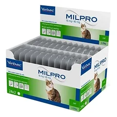 Milpro 16 mg/40 mg plėvele dengtos tabletės katėms 1 tabletė