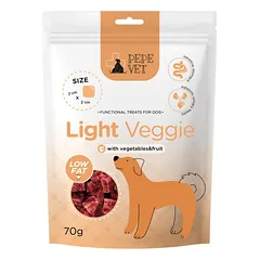 PAKA ZWIERZAKA PEPE Vet Funkciniai užkandžiai Light Veggie 70g vegetariški užkandžiai šunims