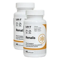 LAB-V Renalis - lėtinio inkstų nepakankamumo palaikymas šunims ir katėms 2x45 kapsulėsj