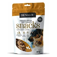 Dr Malou Cat and Dog liofilizuotos vištienos kepenėlės, skanėstai šunims ir katėms 50 g — 3 nuotrauka